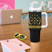 Funny Beergineer Tumbler With Handle Homebrew Craft Beer Drinking Lover - Wonder Print Shop