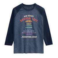 Big Scary Radical Left Agenda Raglan Shirt Funny Social Justice Activist