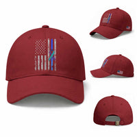 Police Suicide Prevention Awareness American Flag Ribbon Support Baseball Cap