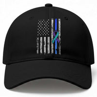 Police Suicide Prevention Awareness American Flag Ribbon Support Baseball Cap