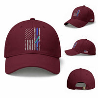Police Suicide Prevention Awareness American Flag Ribbon Support Baseball Cap