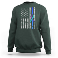 Police Suicide Prevention Awareness American Flag Ribbon Support Sweatshirt