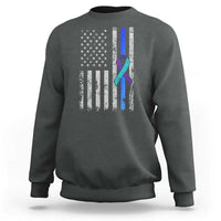 Police Suicide Prevention Awareness American Flag Ribbon Support Sweatshirt