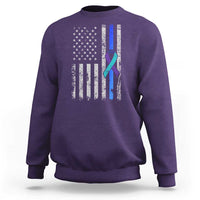 Police Suicide Prevention Awareness American Flag Ribbon Support Sweatshirt