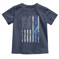 Police Suicide Prevention Awareness American Flag Ribbon Support Toddler T Shirt