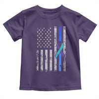 Police Suicide Prevention Awareness American Flag Ribbon Support Toddler T Shirt