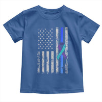 Police Suicide Prevention Awareness American Flag Ribbon Support Toddler T Shirt