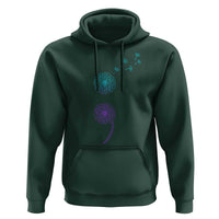 Semicolon Suicide Prevention Awareness Dandelion Graphic Hoodie