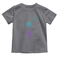 Semicolon Suicide Prevention Awareness Dandelion Graphic Toddler T Shirt