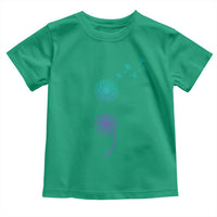 Semicolon Suicide Prevention Awareness Dandelion Graphic Toddler T Shirt