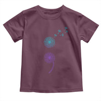 Semicolon Suicide Prevention Awareness Dandelion Graphic Toddler T Shirt