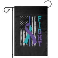 Fight Police Suicide Prevention Awareness American Flag Ribbon Support Garden Flag