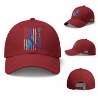 Fight Police Suicide Prevention Awareness American Flag Ribbon Support Baseball Cap