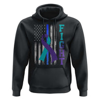 Fight Police Suicide Prevention Awareness American Flag Ribbon Support Hoodie