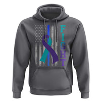 Fight Police Suicide Prevention Awareness American Flag Ribbon Support Hoodie