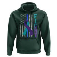 Fight Police Suicide Prevention Awareness American Flag Ribbon Support Hoodie