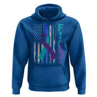 Fight Police Suicide Prevention Awareness American Flag Ribbon Support Hoodie