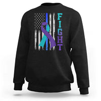 Fight Police Suicide Prevention Awareness American Flag Ribbon Support Sweatshirt