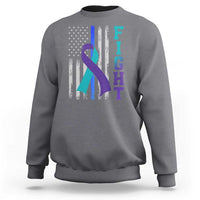 Fight Police Suicide Prevention Awareness American Flag Ribbon Support Sweatshirt