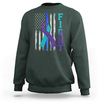 Fight Police Suicide Prevention Awareness American Flag Ribbon Support Sweatshirt