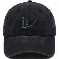Suicide Prevention Awareness Washed Cotton Baseball Cap You Matter Don't Let Your Story End Semicolon