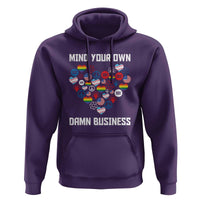 Harris Walz 2024 Hoodie Mind Your Own Damn Business Unity LGBT American Flag - Wonder Print Shop