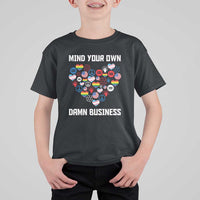 Harris Walz 2024 T Shirt For Kid Mind Your Own Damn Business Unity LGBT American Flag - Wonder Print Shop