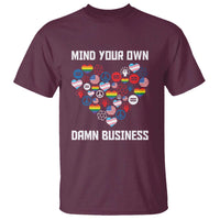 Harris Walz 2024 T Shirt Mind Your Own Damn Business Unity LGBT American Flag - Wonder Print Shop