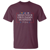 Tim Walz T Shirt Mind Your Own Damn Business American LGBT Flag Unity - Wonder Print Shop