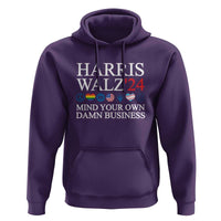 Harris Walz'24 Hoodie Mind Your Own Damn Business American LGBT Flag Unity Heart - Wonder Print Shop