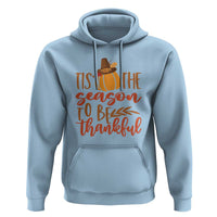 Thanksgiving Day Hoodie Tis The Season To Be Thankful Pumpkin Fall Season Pilgrim Hat - Wonder Print Shop