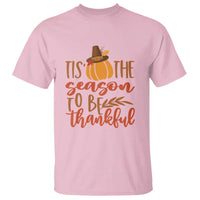 Thanksgiving Day T Shirt Tis The Season To Be Thankful Pumpkin Fall Season Pilgrim Hat - Wonder Print Shop