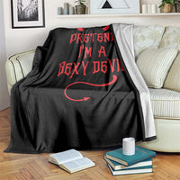 Halloween Party Throw Blanket Pretend I'm A Sexy Devil Horn Tail - Wonder Print Shop
