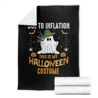 Funny Halloween Throw Blanket Due To Inflation This Is My Halloween Costume Cute Ghost - Wonder Print Shop