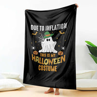 Funny Halloween Throw Blanket Due To Inflation This Is My Halloween Costume Cute Ghost - Wonder Print Shop