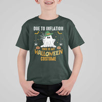 Funny Halloween T Shirt For Kid Due To Inflation This Is My Halloween Costume Cute Ghost - Wonder Print Shop
