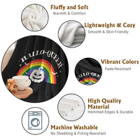 Halloween LGBT Throw Blanket Hallo Queer Halloween Rainbow Pumpkin - Wonder Print Shop