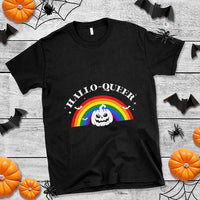 Halloween LGBT T Shirt Hallo Queer Halloween Rainbow Pumpkin - Wonder Print Shop