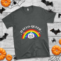 Halloween LGBT T Shirt Hallo Queer Halloween Rainbow Pumpkin - Wonder Print Shop