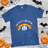 Halloween LGBT T Shirt Hallo Queer Halloween Rainbow Pumpkin - Wonder Print Shop