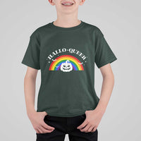 Halloween LGBT T Shirt For Kid Hallo Queer Halloween Rainbow Pumpkin - Wonder Print Shop