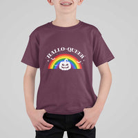 Halloween LGBT T Shirt For Kid Hallo Queer Halloween Rainbow Pumpkin - Wonder Print Shop