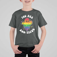 Halloween LGBT T Shirt For Kid You Are Boo Tiful Beautiful Rainbow Ghost - Wonder Print Shop