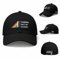 Come Out LGBT Baseball Cap Coming Out Of Closet Rainbow Door