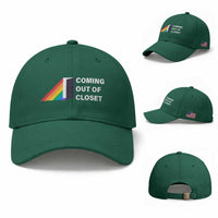 Come Out LGBT Baseball Cap Coming Out Of Closet Rainbow Door