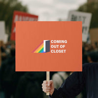 Come Out LGBT Protest Sign Coming Out Of Closet Rainbow Door - Wonder Print Shop