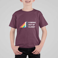 Come Out LGBT T Shirt For Kid Coming Out Of Closet Rainbow Door - Wonder Print Shop