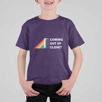 Come Out LGBT T Shirt For Kid Coming Out Of Closet Rainbow Door - Wonder Print Shop