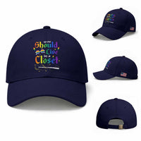 Come Out LGBT Baseball Cap No One Should Live In A Closet Magical Rainbow Glasses