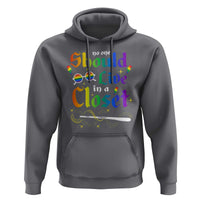 Come Out LGBT Hoodie No One Should Live In A Closet Magical Rainbow Glasses